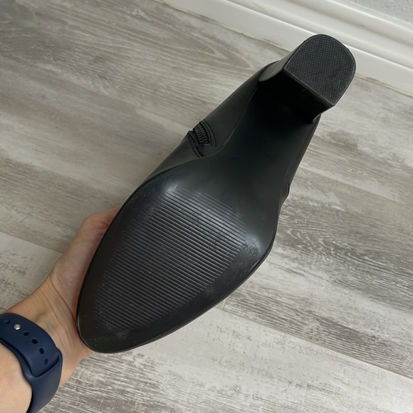 New Steve Madden Editor Black Leather Full Zip High Ankle Boots 8.5 - Picture 6 of 7